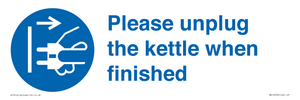 Please unplug the kettle when finished